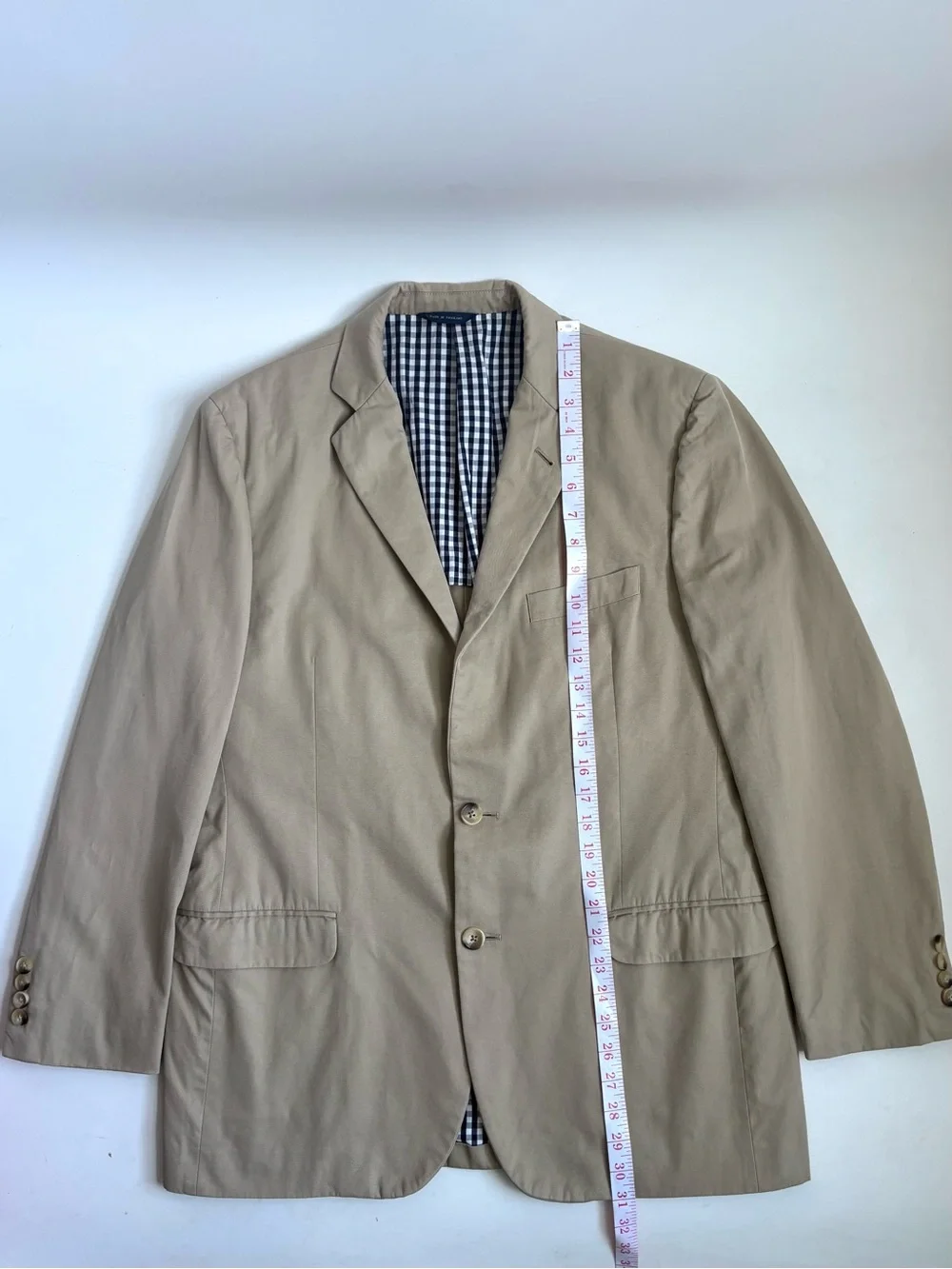 Brooks Brothers Men's 1818 Fitzgerald Fit Crespi  Suit Jacket Khaki Tan 42R/W36